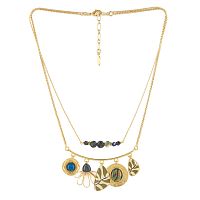 Колье TARATATA, Zen, раковина морского ушка, яшма Камбаба, TT-W25-07111-20M золотистый